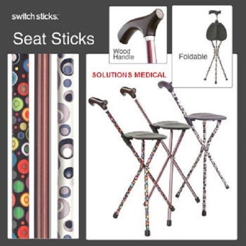 Folding Walking Cane with Seat, Bubbles