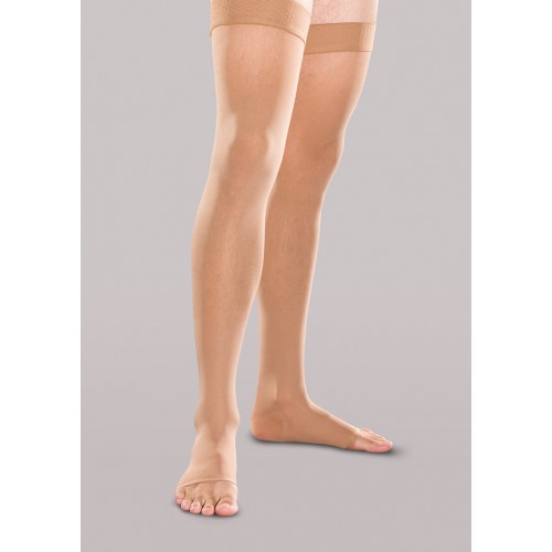 Compression Stockings Knee High Womens Beige Closed Toe 1 Pair
